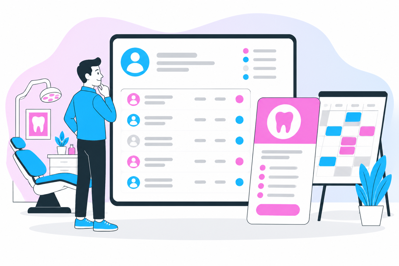 Illustration of auto draft — business owner reviewing a membership plan dashboard, header image for "Blog short code CTA"