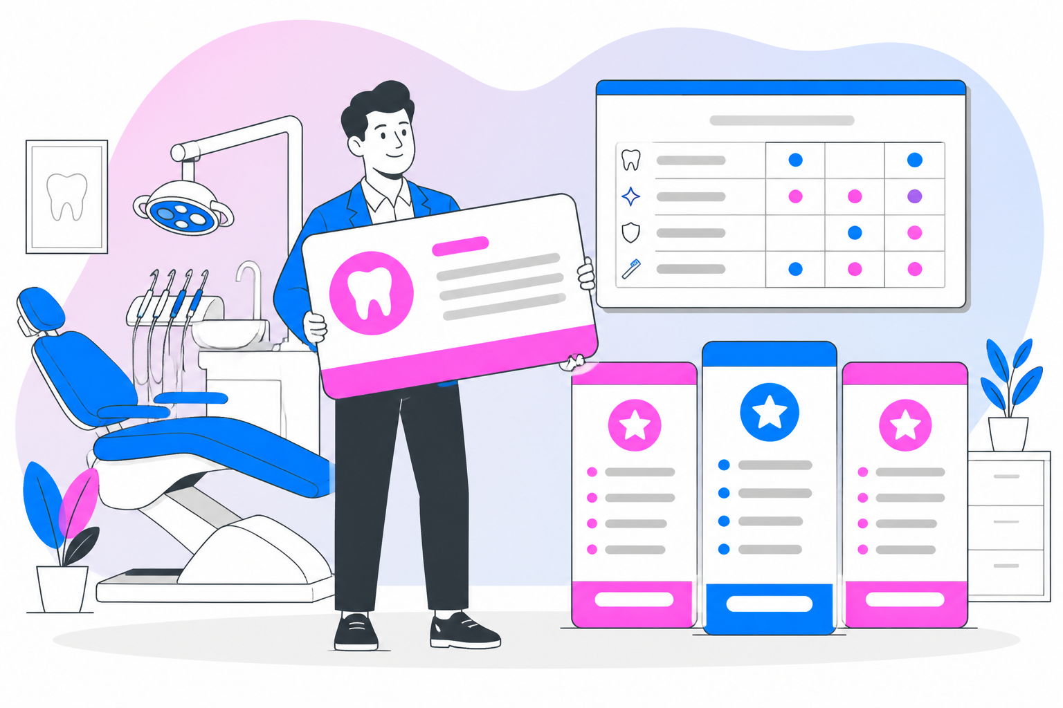Illustration of dental savings plan in chesapeake va — business owner reviewing a membership plan dashboard, header image for "Experience Affordable Care with a Dental Savings Plan in Chesapeake VA"