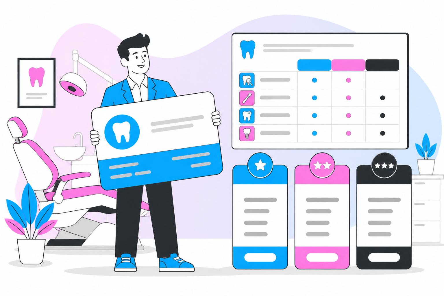 Illustration of dental savings plan in fremont ca — business owner reviewing a membership plan dashboard, header image for "How to Find a Quality Dental Savings Plan in Fremont, CA"