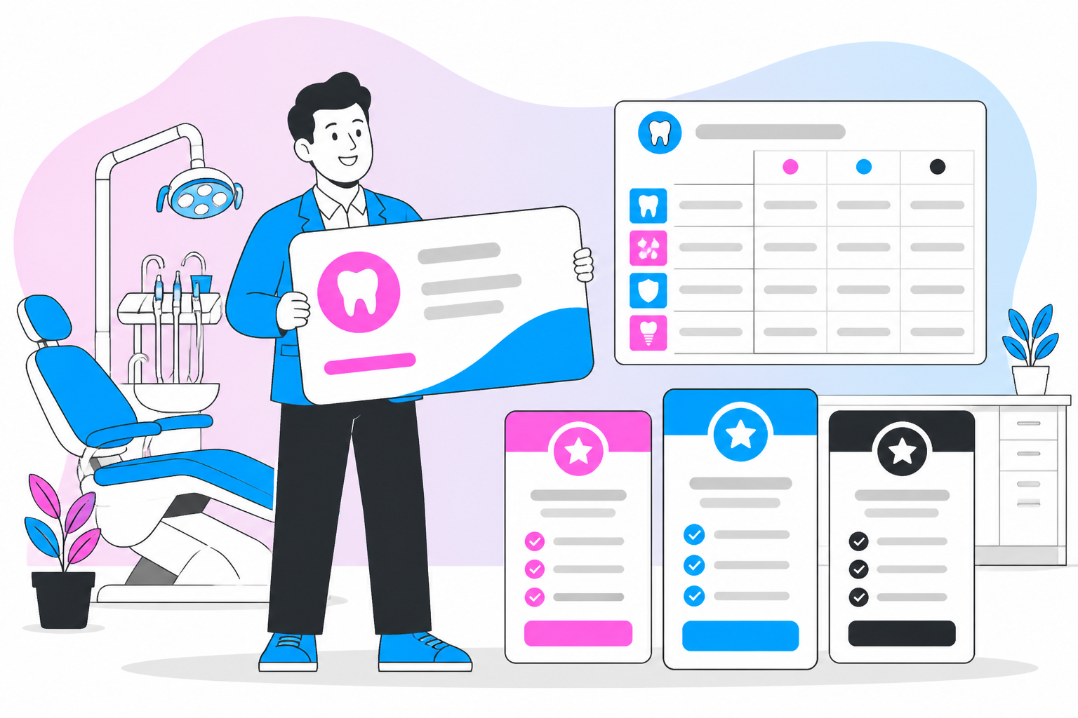 Illustration of dental savings plan in lexington ky — business owner reviewing a membership plan dashboard, header image for "Why a Dental Savings Plan in Lexington KY is the Best Way to Save on Your Smile"