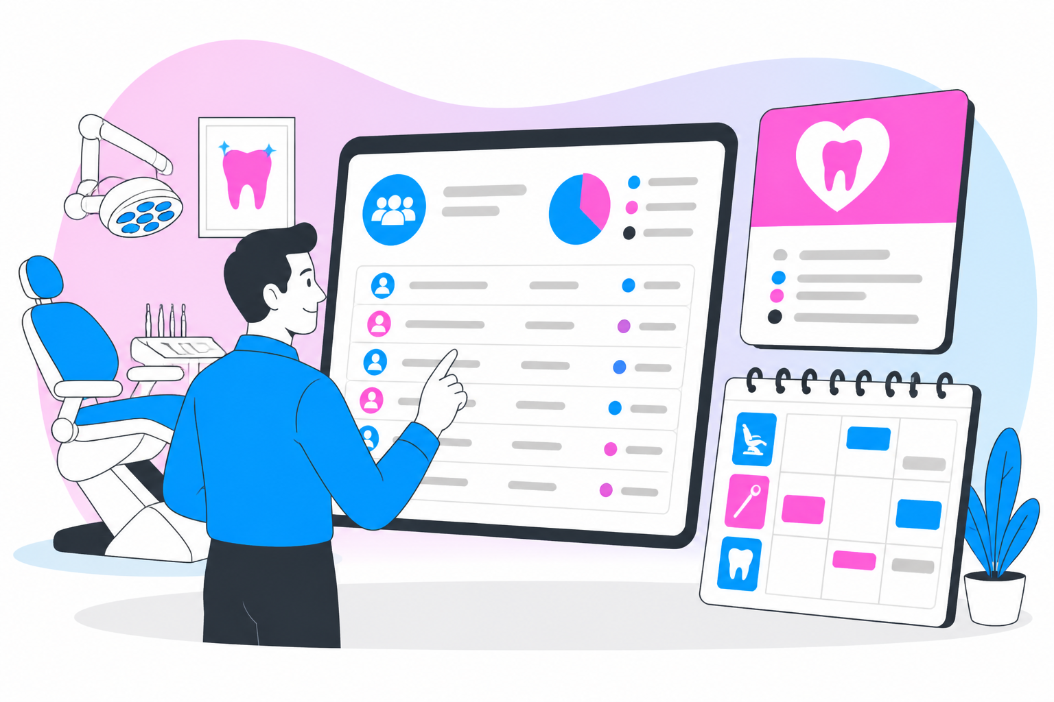 Illustration of dentist for uninsured arizona — business owner reviewing a membership plan dashboard, header image for "How to Find a Quality Dentist for Uninsured Arizona Patients: Your Complete Guide"