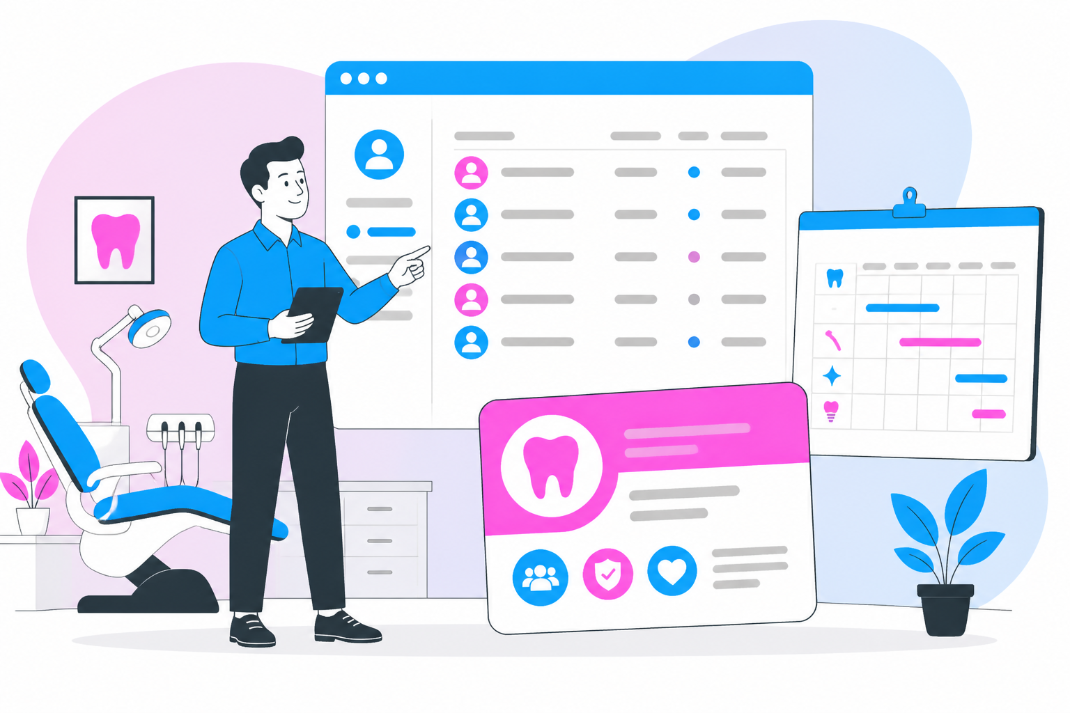 Illustration of dentist for uninsured in aurora co — business owner reviewing a membership plan dashboard, header image for "Find a Reliable Dentist for Uninsured in Aurora, CO: A Complete Guide to Affordable Care"