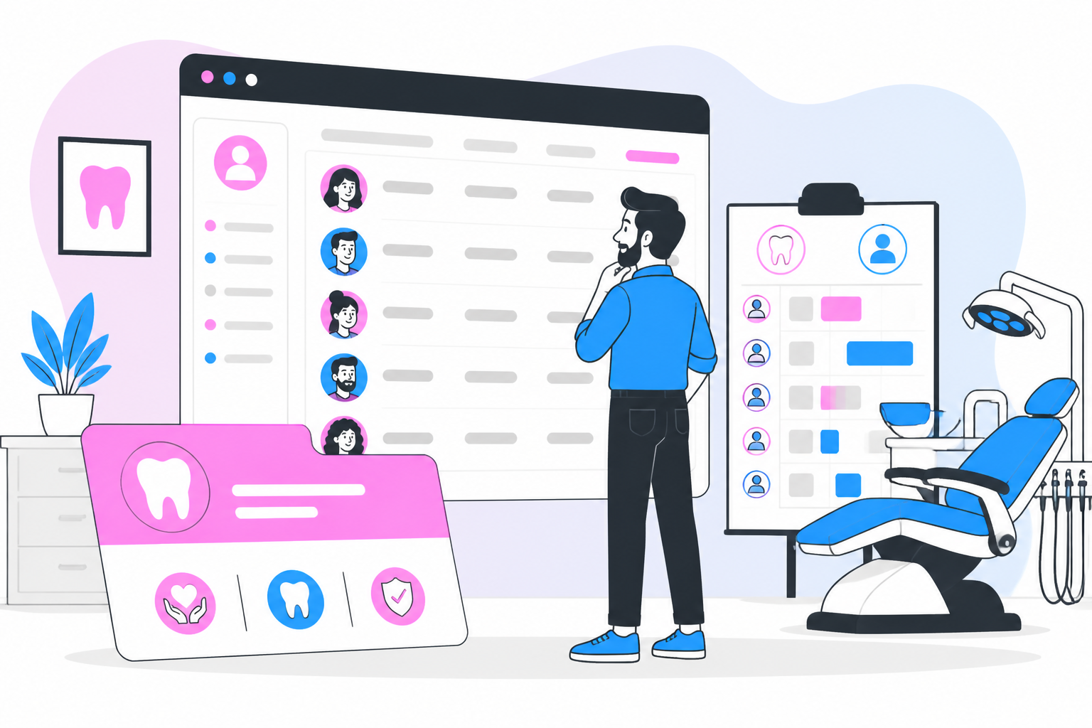 Illustration of dentist for uninsured in corpus christi tx — business owner reviewing a membership plan dashboard, header image for "Finding a Dentist for Uninsured in Corpus Christi TX: Your Guide to Affordable Care"