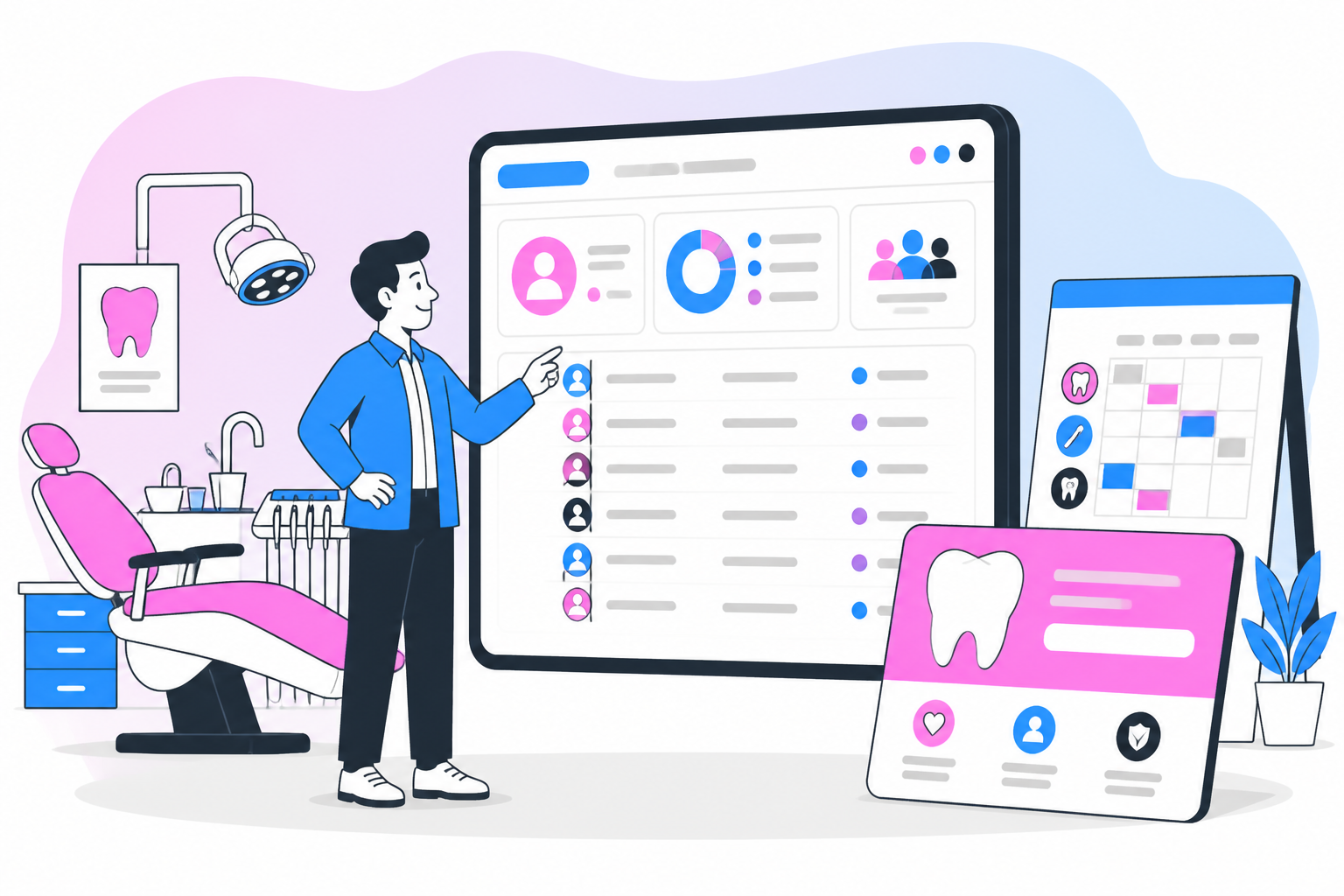 Illustration of dentist for uninsured in sacramento ca — business owner reviewing a membership plan dashboard, header image for "Finding a Great Dentist for Uninsured in Sacramento CA: Your Guide to Affordable Care"