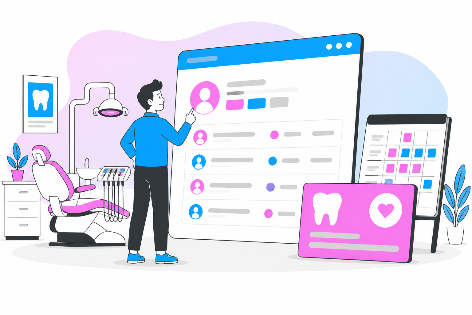 Illustration of dentist for uninsured in san diego ca — business owner reviewing a membership plan dashboard, header image for "Finding a Dentist for Uninsured in San Diego, CA: Your Guide to Affordable Care"