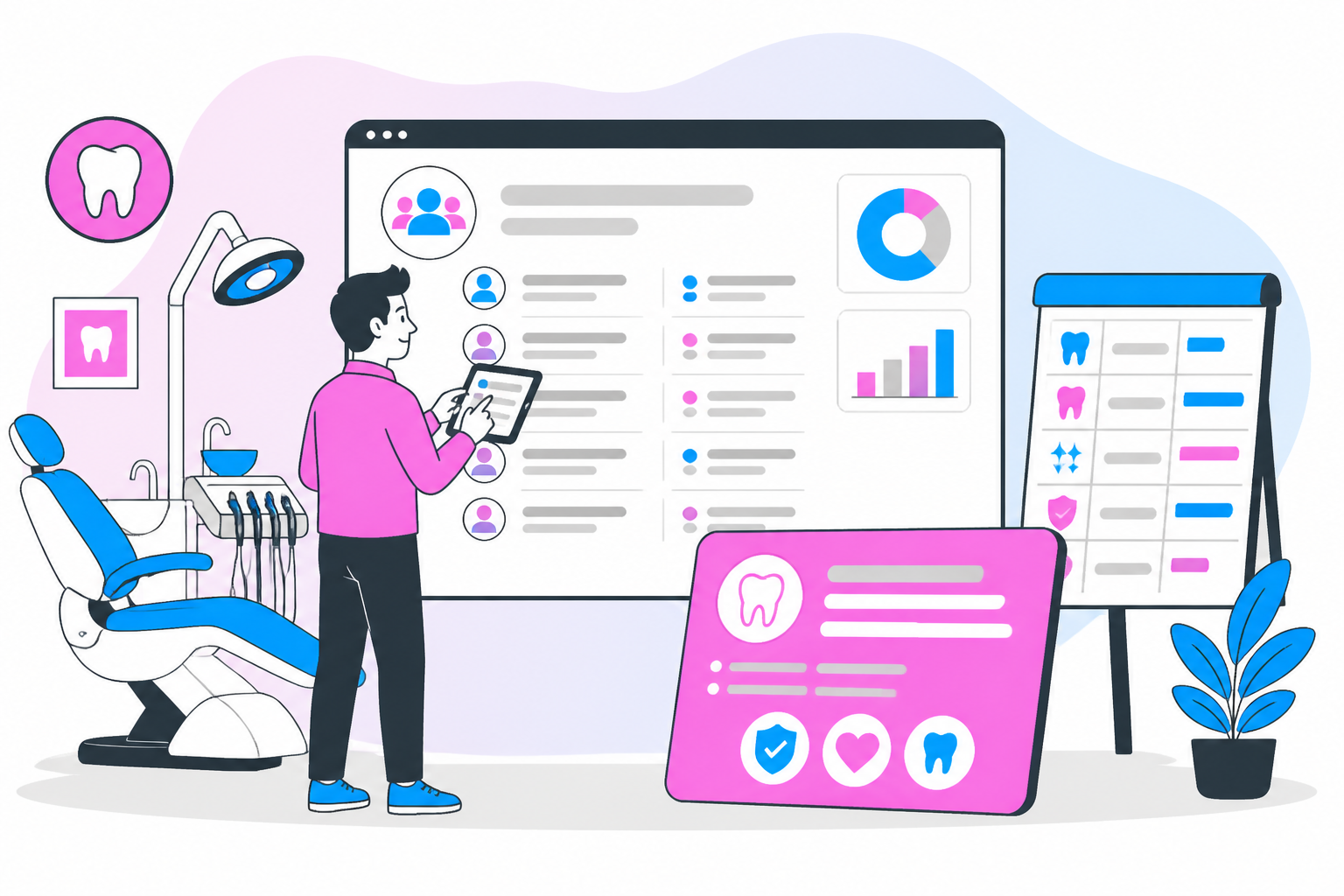 Illustration of dentist for uninsured nevada — business owner reviewing a membership plan dashboard, header image for "Finding a Quality Dentist for Uninsured Nevada Residents: Your Guide to Affordable Care"