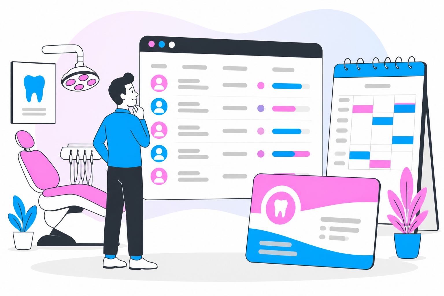 Illustration of dentist for uninsured new hampshire — business owner reviewing a membership plan dashboard, header image for "Finding a Dentist for Uninsured New Hampshire Patients: Your Guide to Affordable Care"