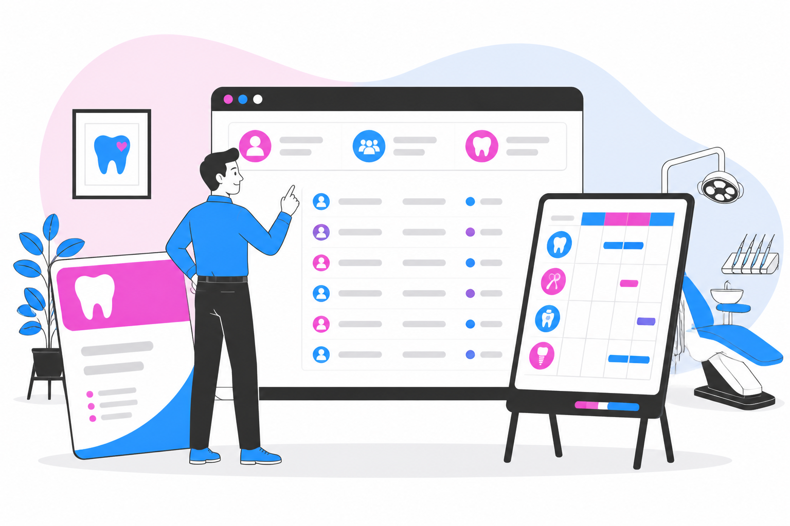 Illustration of dentist for uninsured rhode island — business owner reviewing a membership plan dashboard, header image for "Finding a Dentist for Uninsured Rhode Island Residents: Your Guide to Affordable Care"
