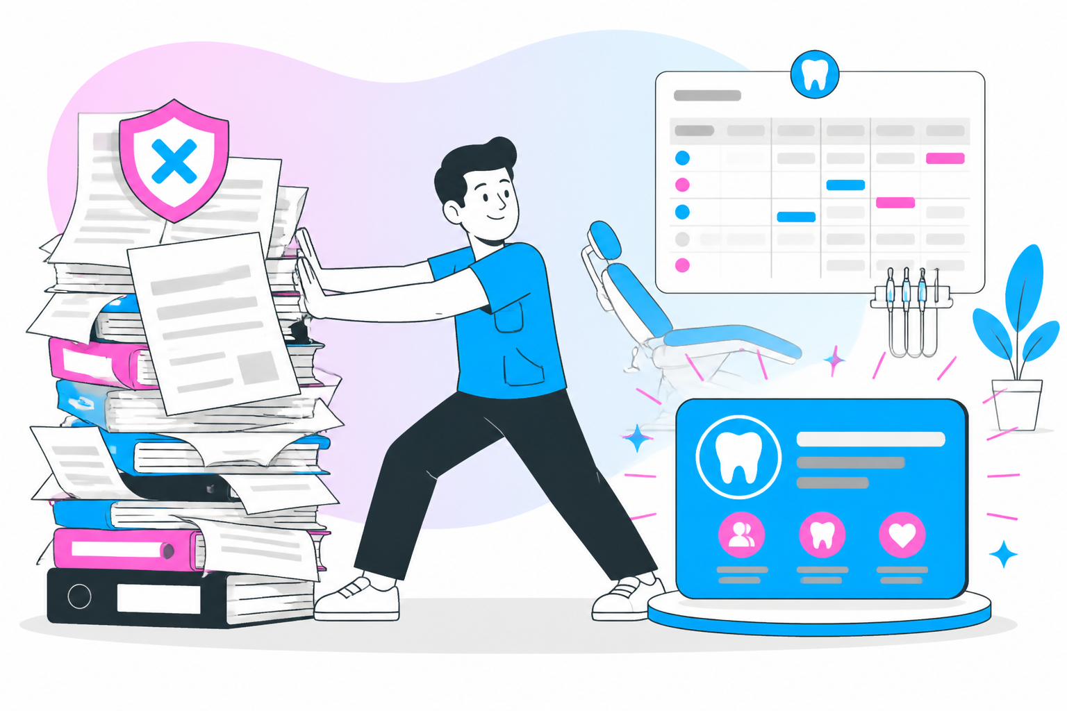 Illustration of dentist for uninsured south dakota — business owner reviewing a membership plan dashboard, header image for "Dentist for Uninsured South Dakota: How to Get Quality Care Without Traditional Insurance"