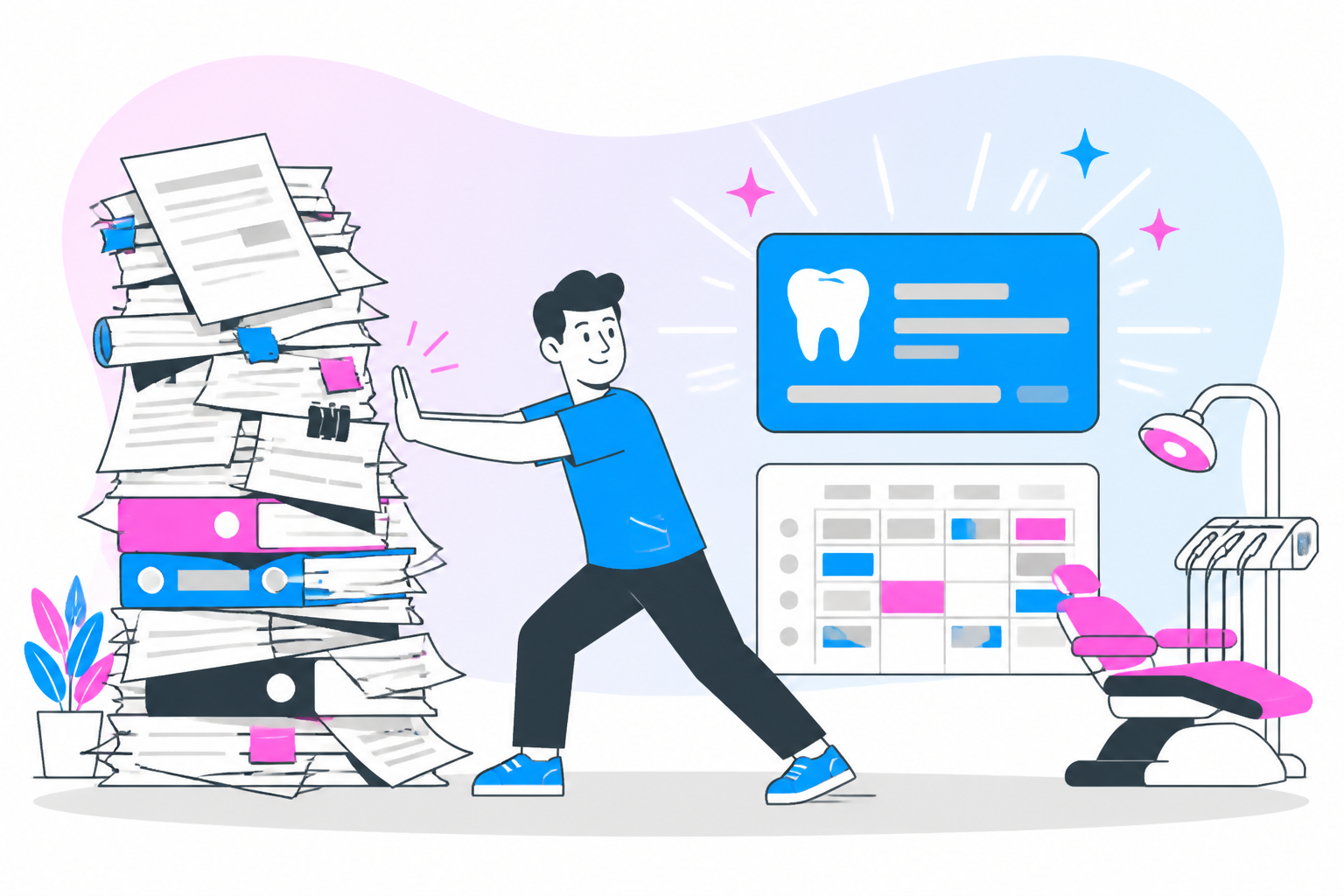 Illustration of how to bypass insurance — practice owner reviewing a membership plan dashboard, header image for "Thank you – How to bypass insurance regulations"