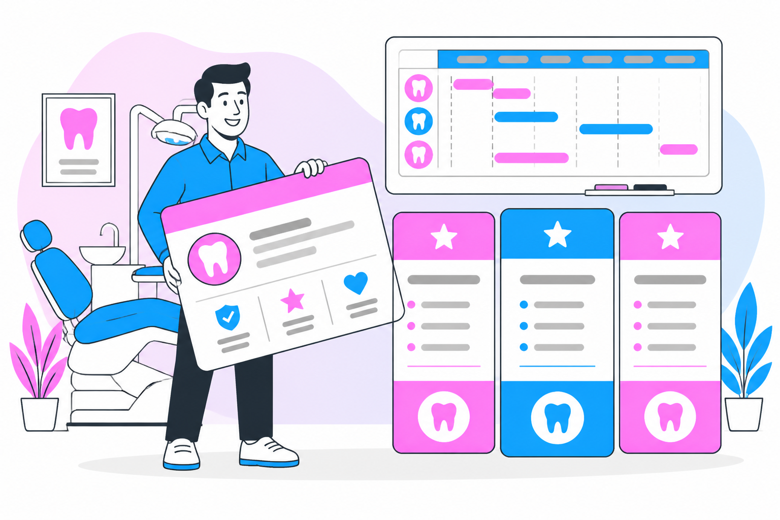 Illustration of how to reduce treatment plan rejection — business owner reviewing a membership plan dashboard, header image for "How to Reduce Treatment Plan Rejection: The Secret to Exploding Your Case Acceptance Rate"