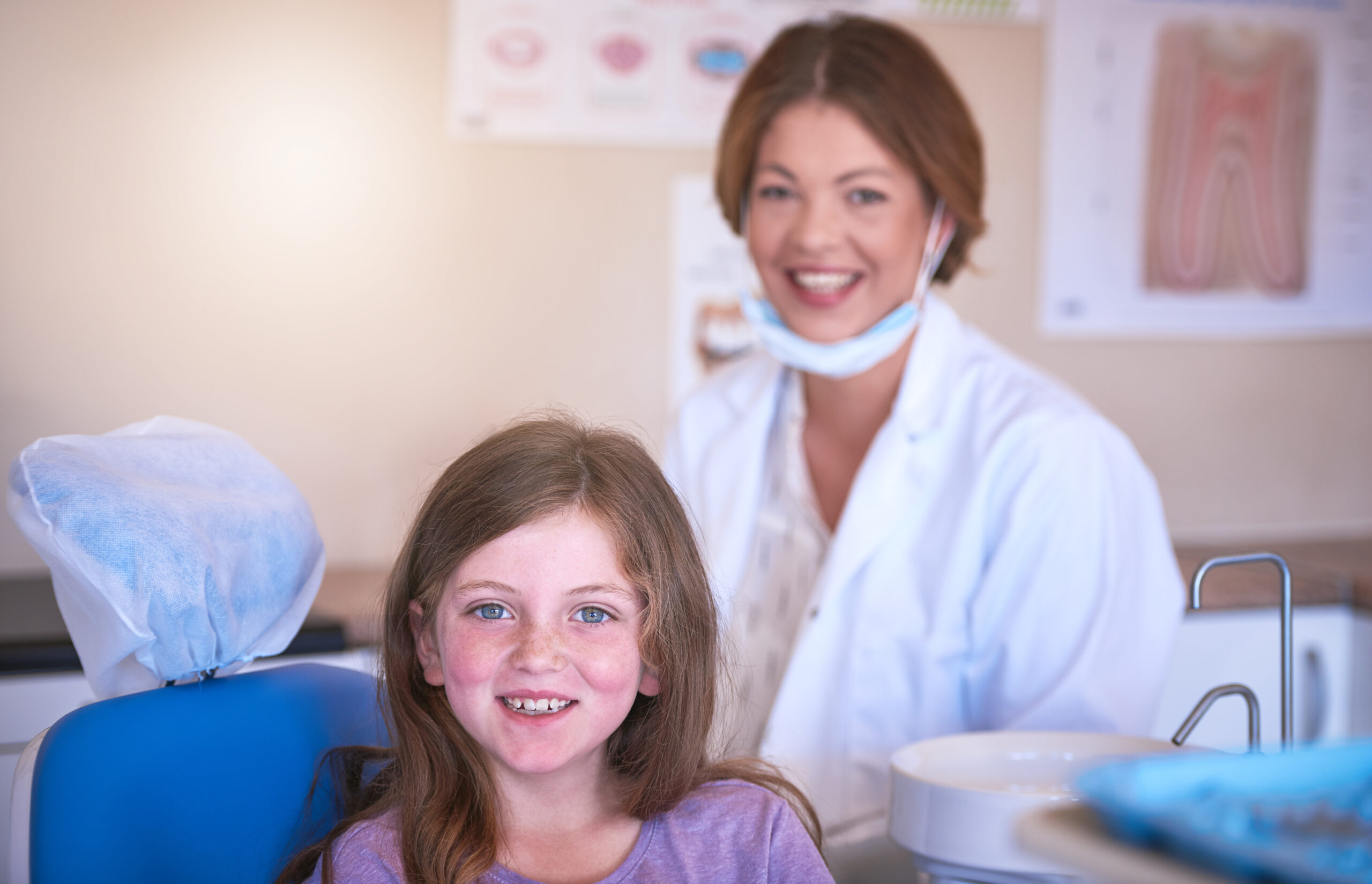 A girl patient with a pediatric dentist near me