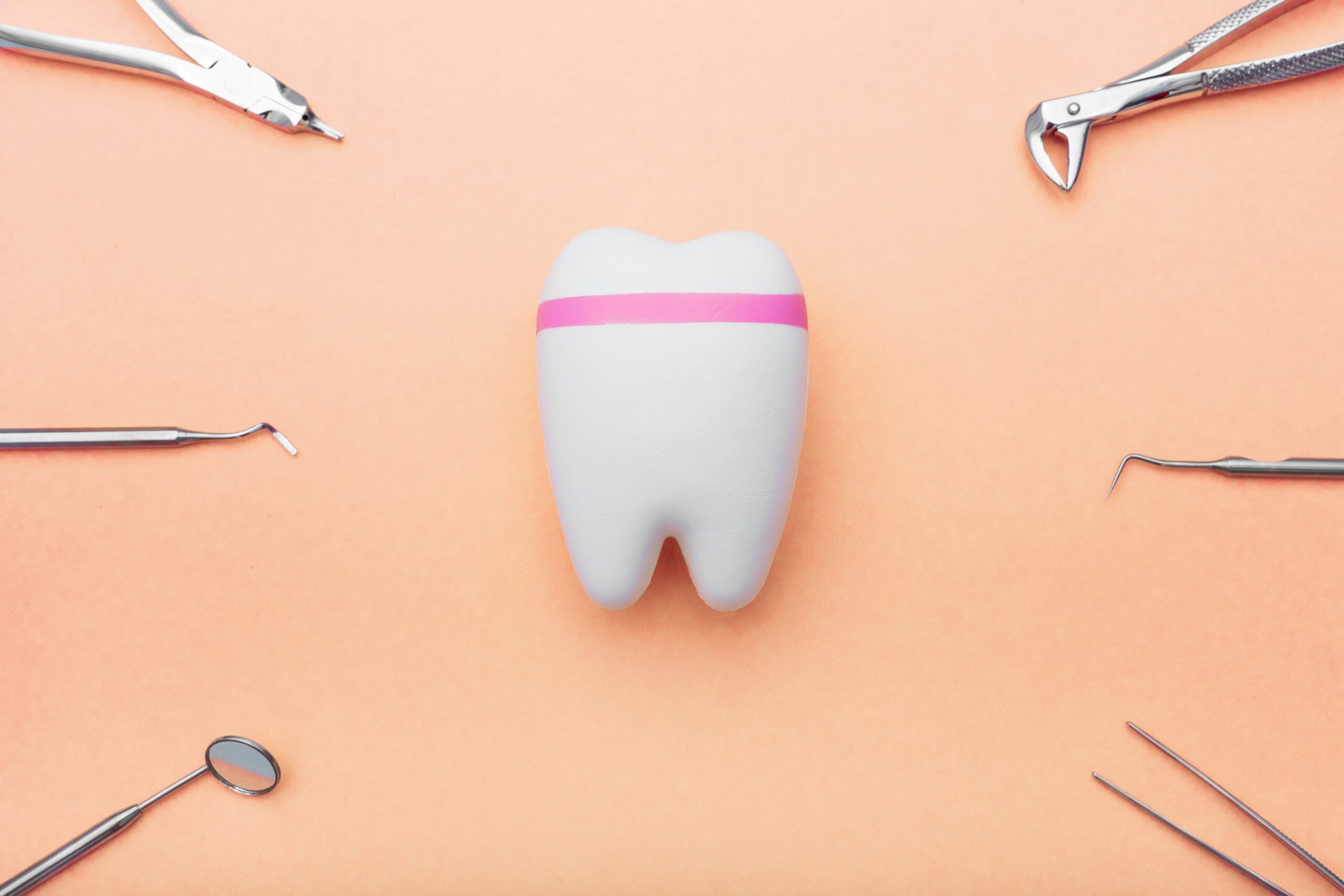 An example of tooth dentin exposed